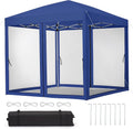 Instant Pop-Up Canopy Tent with Removable Mosquito Net & 2 Zipper Doors, 90-Second Setup, UV50+/Waterproof, 64-100 Sq Ft Shade, Wheeled Carry Bag for Camping, Backyard, Picnic