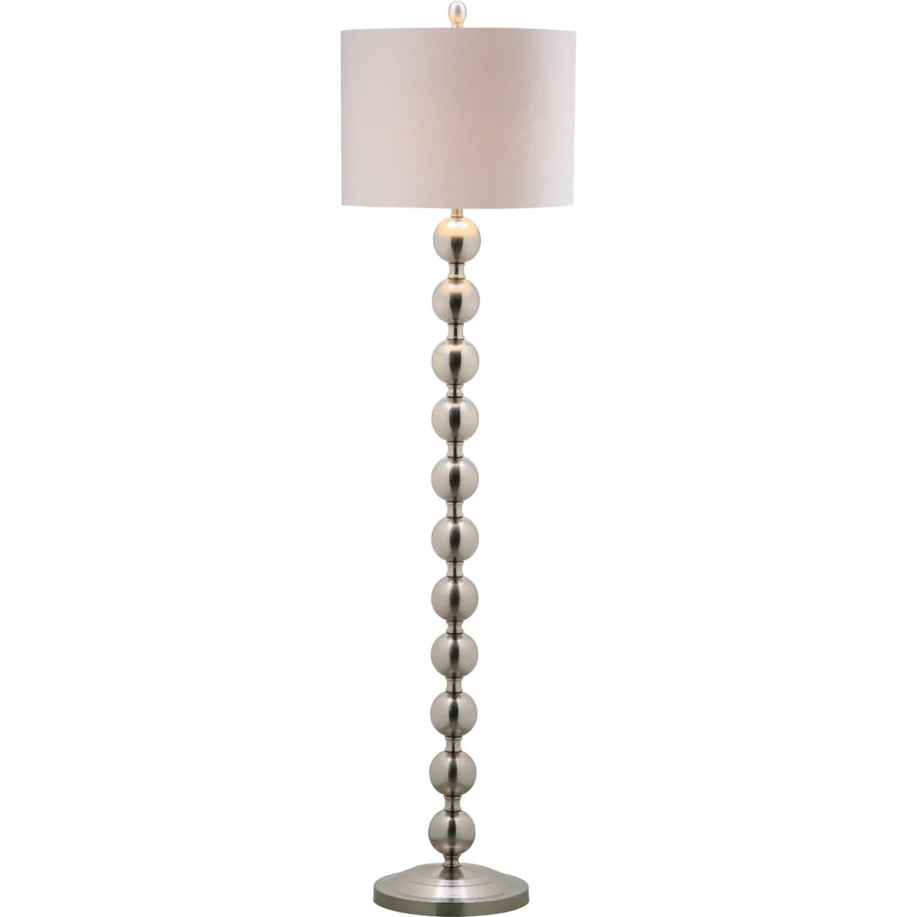 SAFAVIEH Reflections 58.5 in. High Stacked Ball Floor Lamp, Nickel