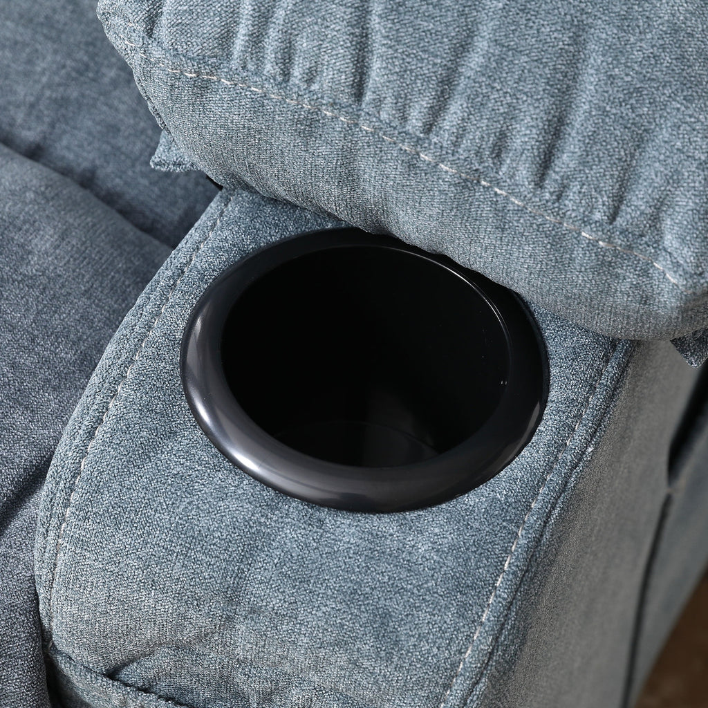 JONPONY Massage Swivel Rocker Recliner Chair with Vibration Massage and Heat Ergonomic Lounge Chair for Living Room with Rocking Function and Side Pocket, 2 Cup Holders, USB Charge Port,Grey