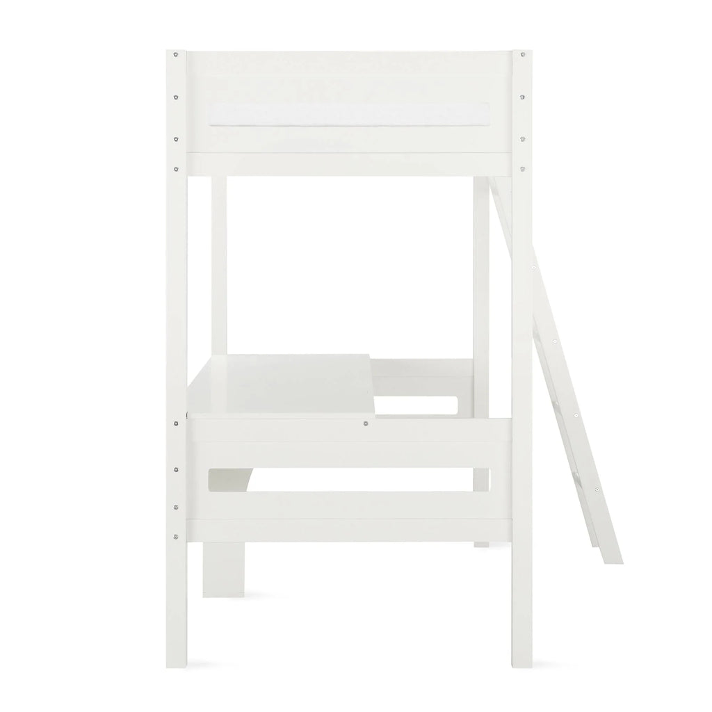 Teen Novogratz Lennon Twin Size Loft Bed with Desk, White