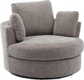 42" W Small Loveseat Sofa Couch, Swivel Barrel Chairs for Bedroom 360 Degree Swivel Accent Chairs for Living Room, Chenille Fabric Club Chair Chaises Lounges for Living Room/Office/Hotel, Grey