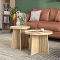 Round Coffee Table, Nesting Coffee Tables Set of 2, Circular Coffee Table