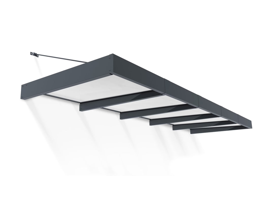 Palram - Canopia Sophia XL 2000 6' x 5' Acrylic Awning - Gray/Mist