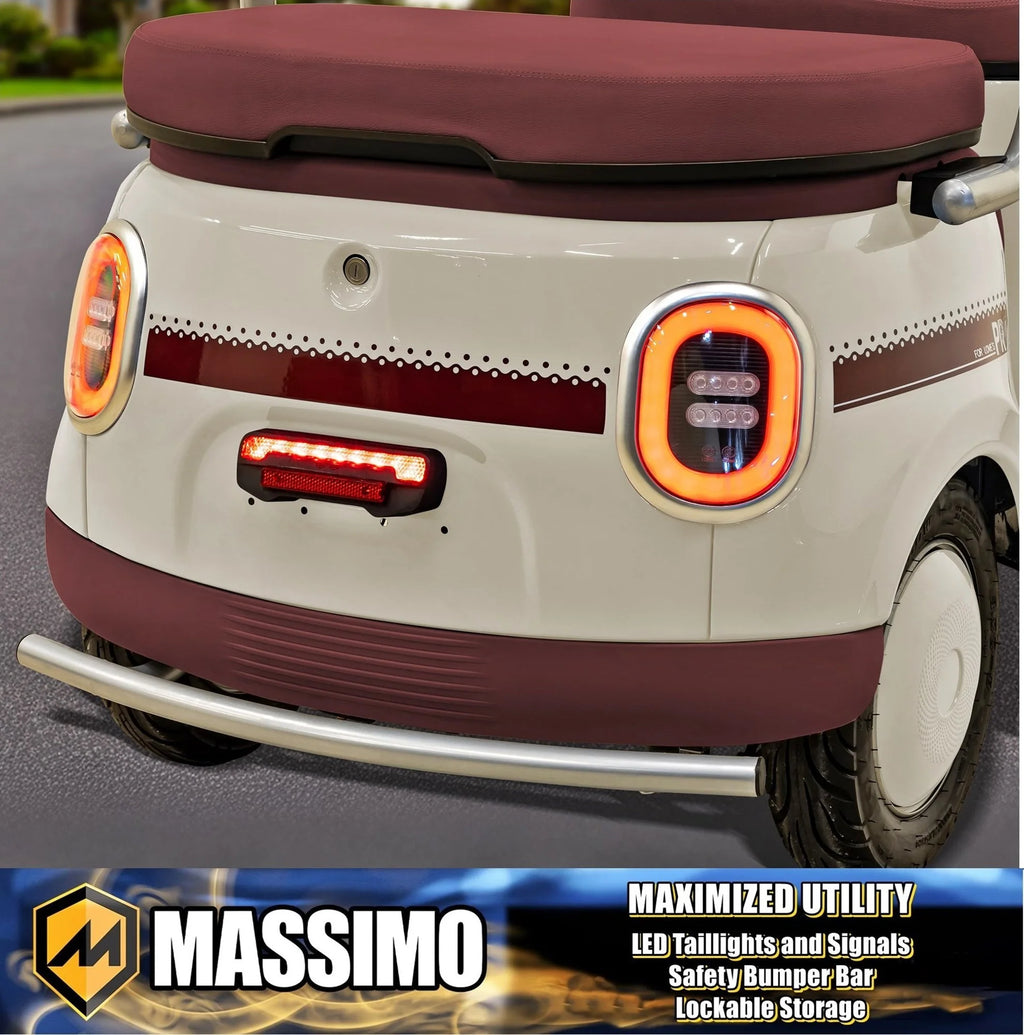 Massimo MGC E-Trike 3-Wheel Electric Cart �C 17 MPH, 2-Seater Adult Scooter �C Blue