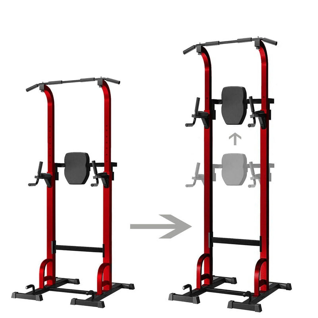 Station Stand Pull Up Bar for Gym Strength Training Workout Equipment，Red