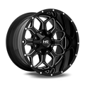 HARDROCK INDESTRUCTIBLE 20X12 6X135/6X139.7 -51ET 125.2CB GLOSS BLACK MILLED WHEEL