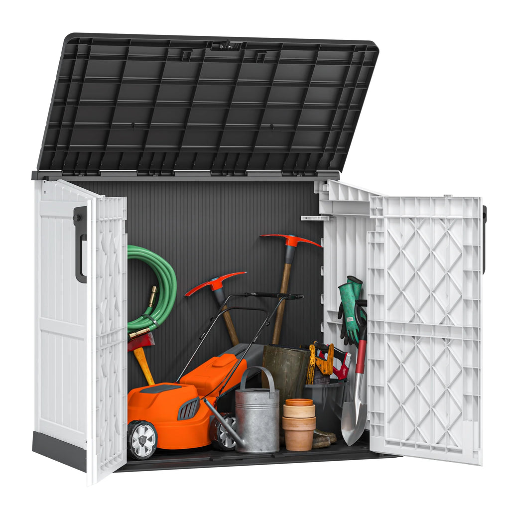 Bifanuo Outdoor Resin Storage Shed 34 Cu.ft Garden Storage Extra Large Capacity Weather Resistant Storage Box, Lockable Resin Waterproof Shed for Bike, Lawnmowe, Garden Tools