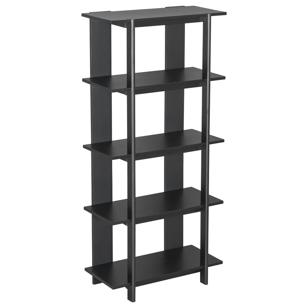 Christopher Knight Home 4-Tier Open Bookcase, 70.2" Solid Acacia Wood Modern Display Bookshelf, Ebonized Finish