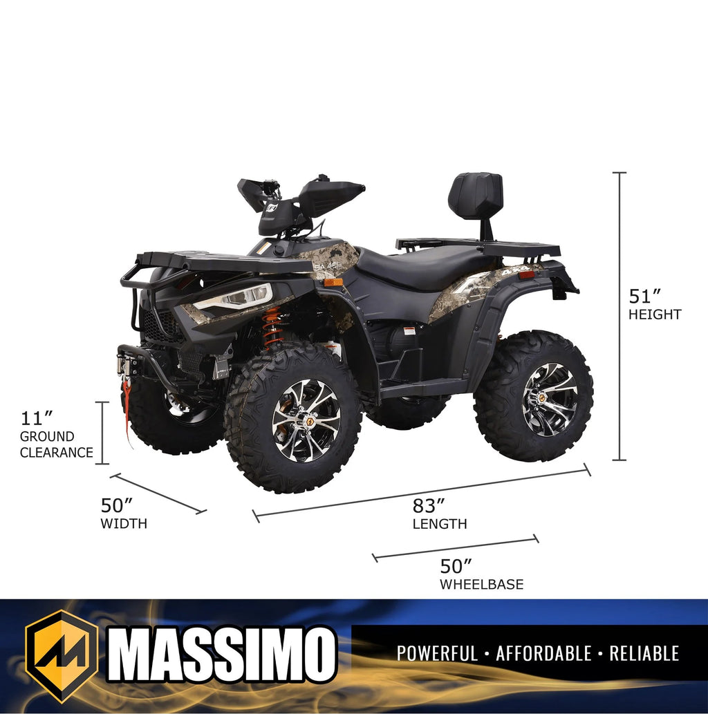 Massimo MSA450F Adult ATV Quad 352cc 25 HP 4 Stroke 4-Wheeler - Sand