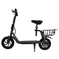 Electric Scooter Adult with Seat, 12 inch Tires 350W Motor Foldable E-Bicycle with Basket Dual Disc Brakes