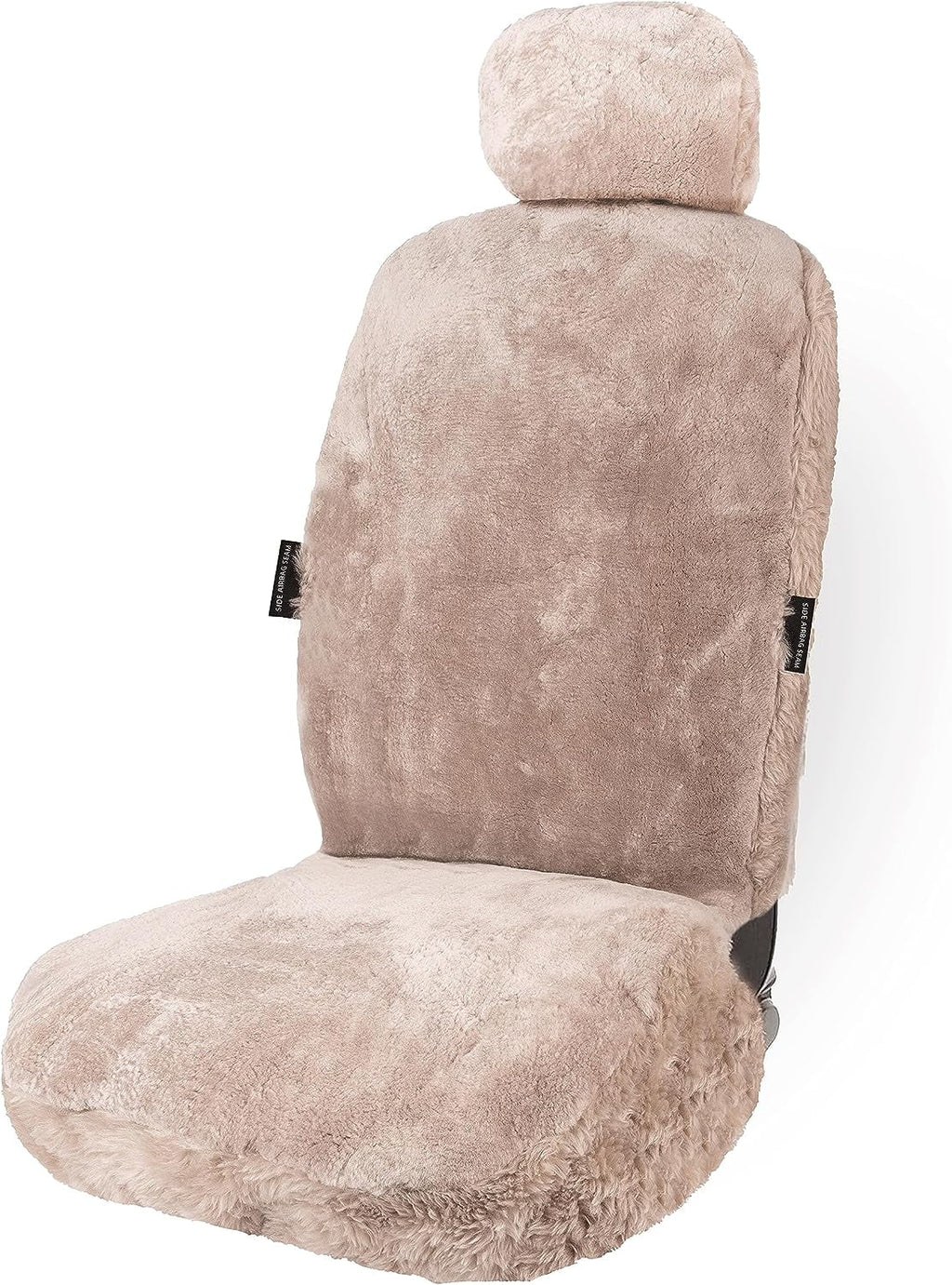 Zone Tech Genuine Sheepskin Ivory Car Seat Cover, Fluffy Luxury Wool Front Seat Covers, Universal Fits Car, Truck, SUV, & Van