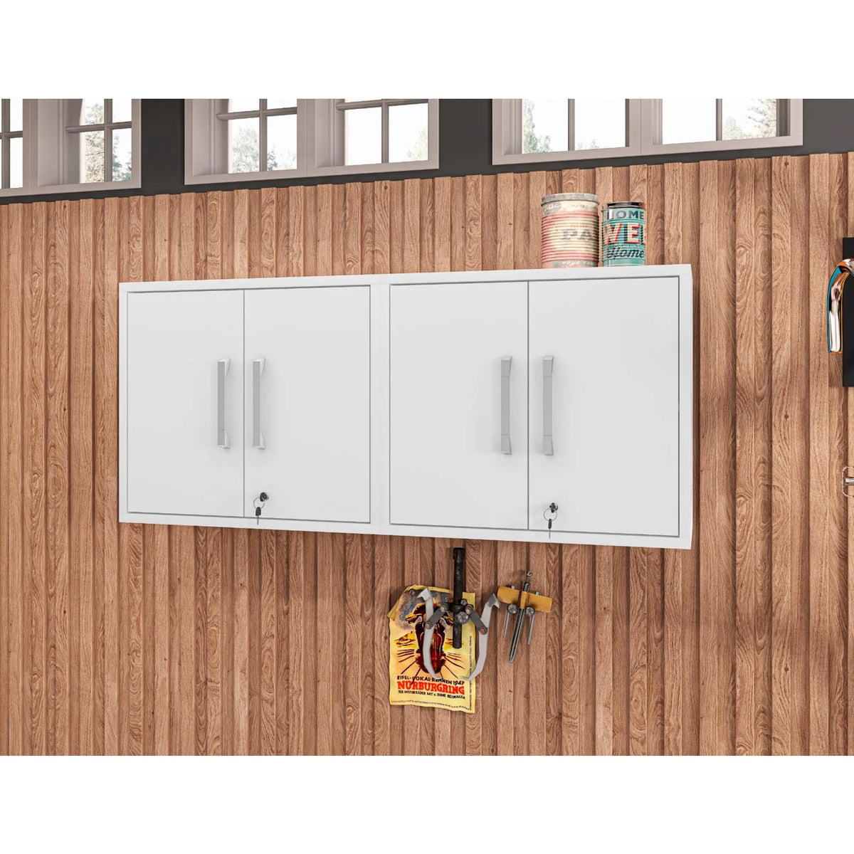 Eiffel Floating Garage Cabinet  (Set of 2)