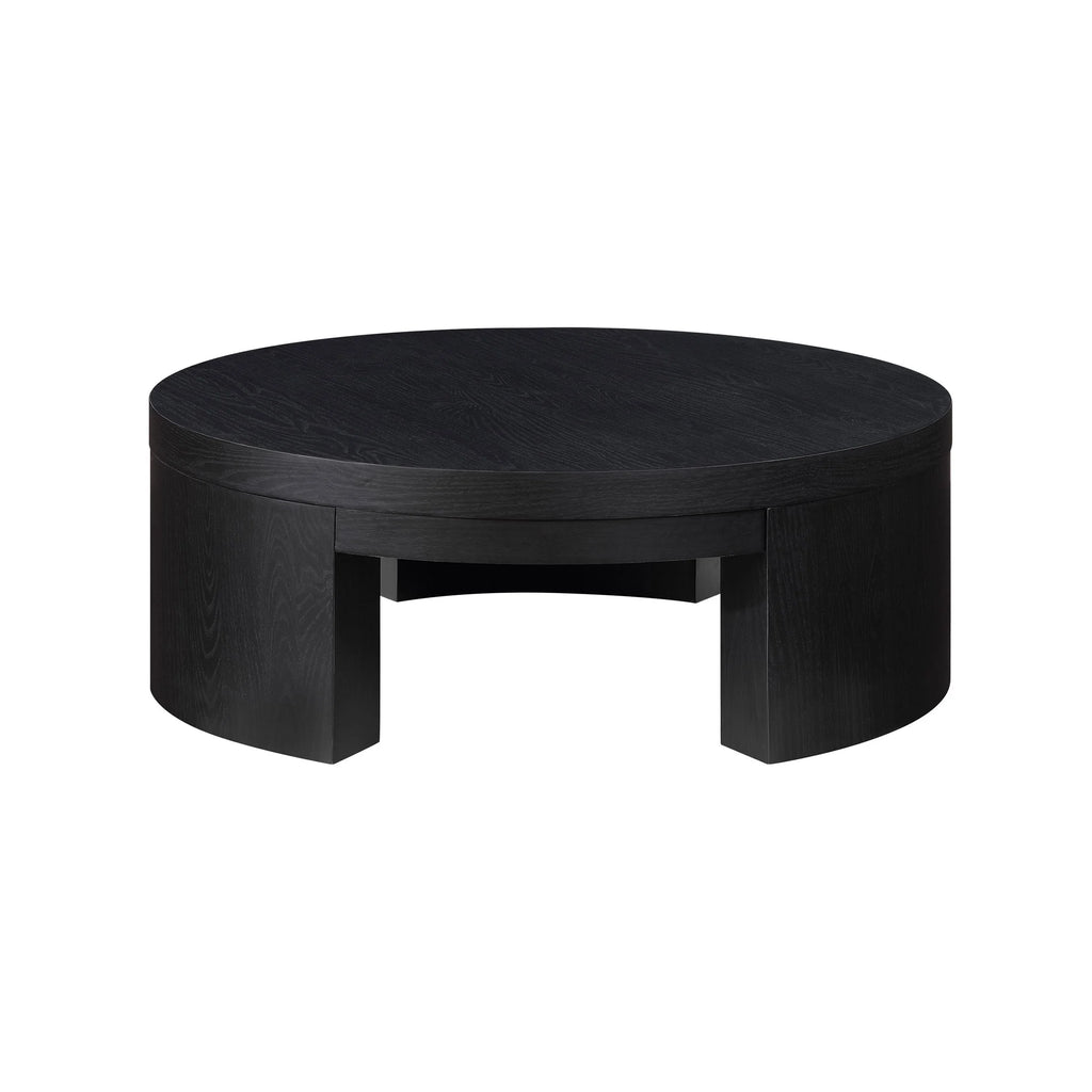Beautiful Mod Round Coffee Table by Drew Barrymore, Warm Honey Finish