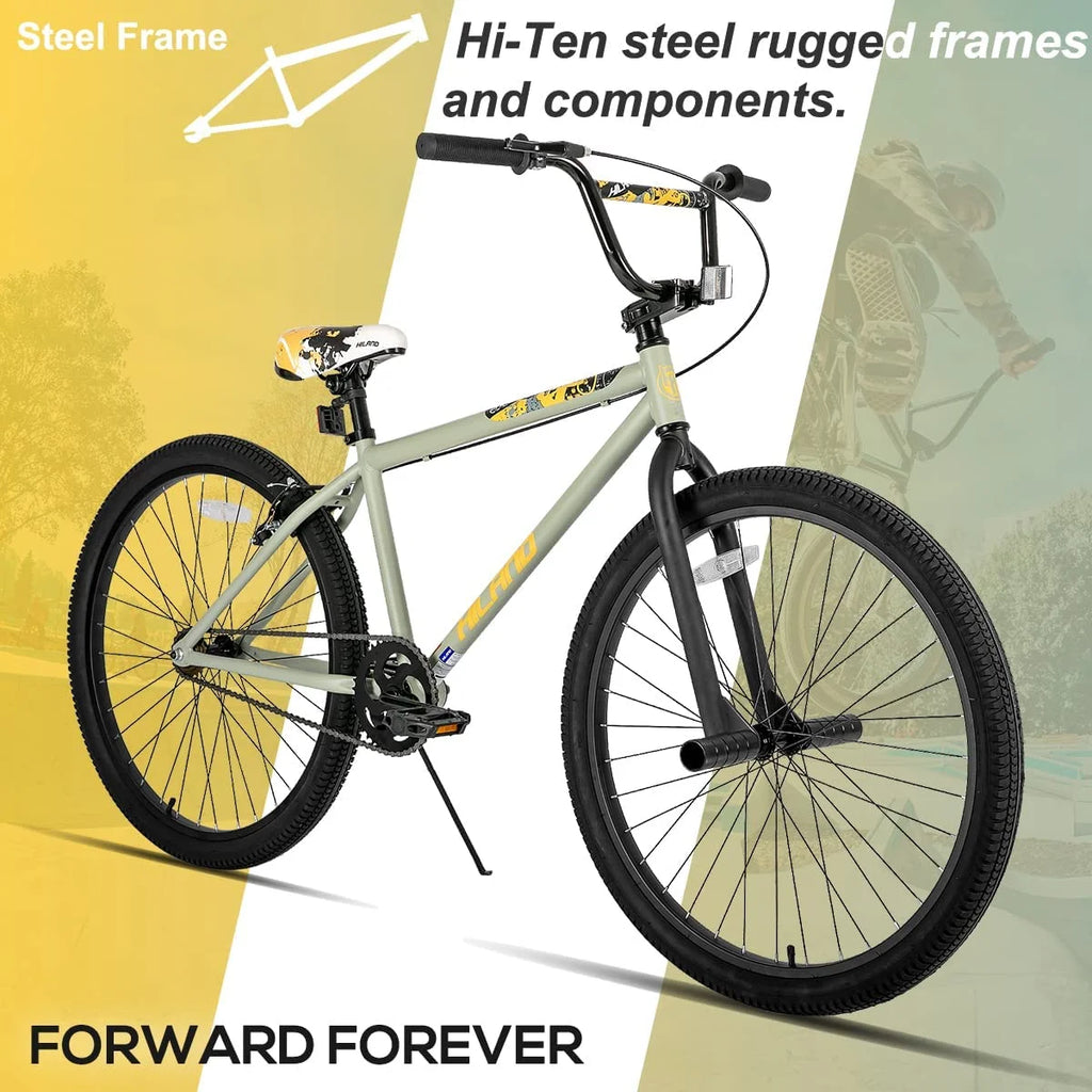Hiland BMX BIKE 24 & 26 inch, Beginner-Level to Advanced Riders with 2 Pegs for Adults, Multiple Colors