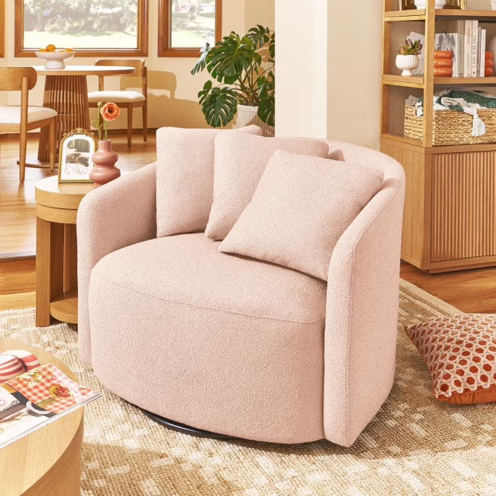 Beautiful Drew Accent Chair by Drew Barrymore, Cream Boucle