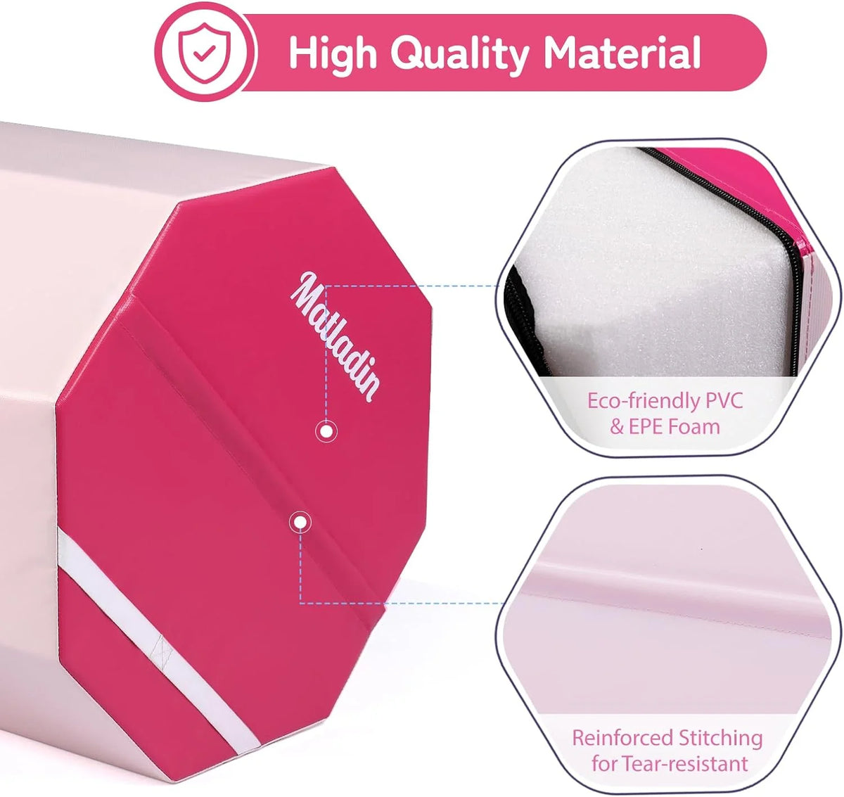 Matladin Octagon Gymnastics Skill Shapes, PVC Pink, 9.7 lb