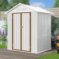 6' x 4' Outdoor Storage Shed, Metal Garden Shed with Lockable Doors, Tools Storage Shed for Backyard, Patio, White