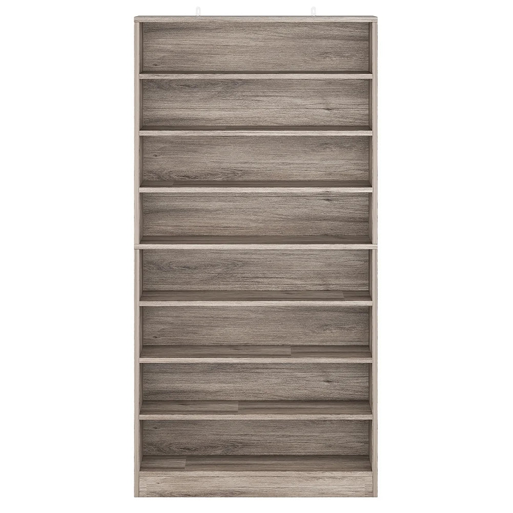 Hommoo Modern Wood Freestanding Shoe Cabinet, 8 Tiers 40-45 Pairs Shoe Storage Rack Organizer for Entryway, Gray