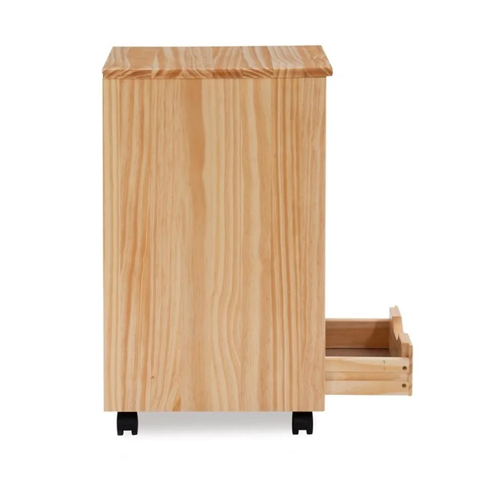Riverbay Furniture Six Drawer Wood Rolling Storage Cart in Brown