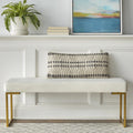 TMS Delarue Upholstered Bench, White Velvet