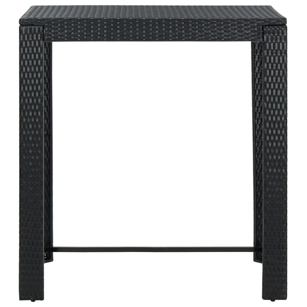 vidaXL Patio Bar Set Outdoor Bistro Set Bar Stool Bistro Table Poly Rattan