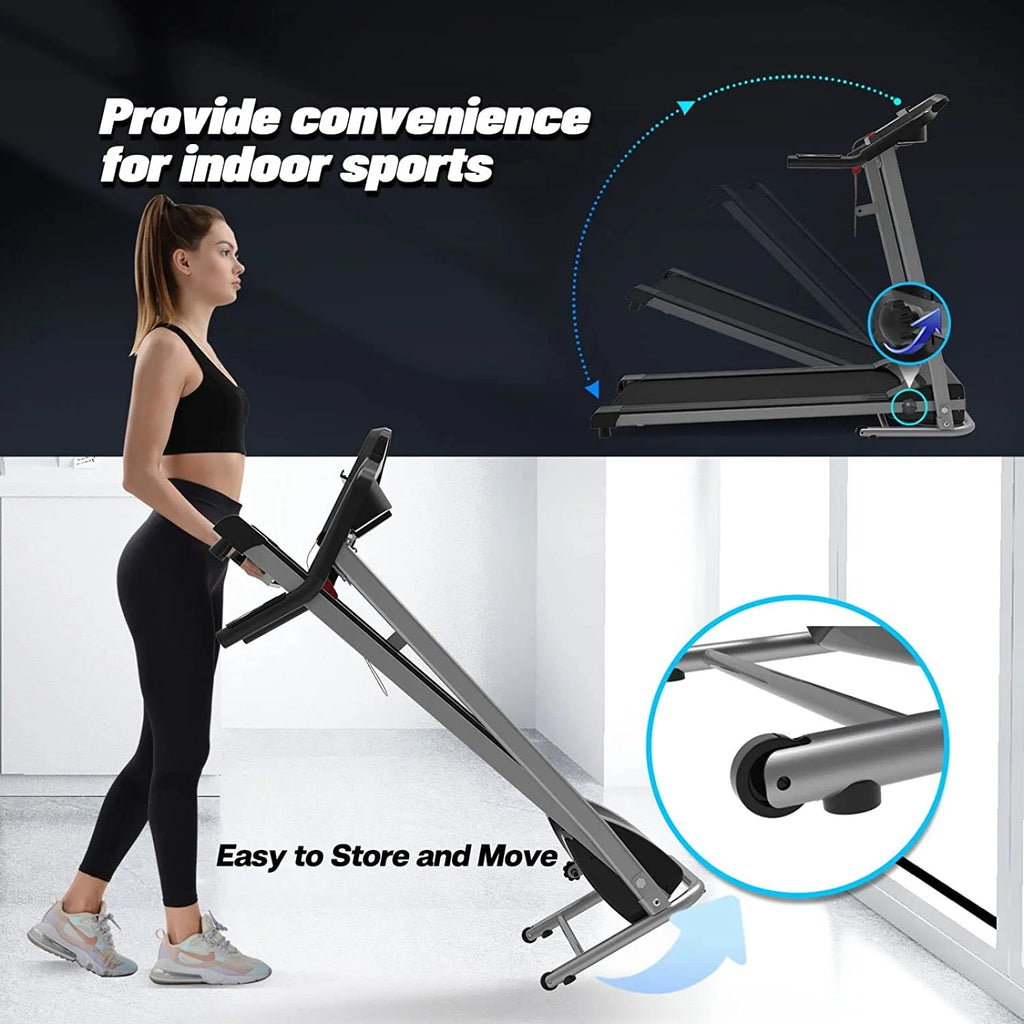 SWERTOY Treadmill Foldable Treadmill for Home Electric Treadmill Workout Running Machine Treadmill with LCD Monitor for Home & Office & Gym