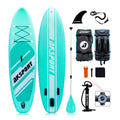 AKSPORT 10'6" Inflatable All Around Stand up Paddle Board Kit, Mint Green