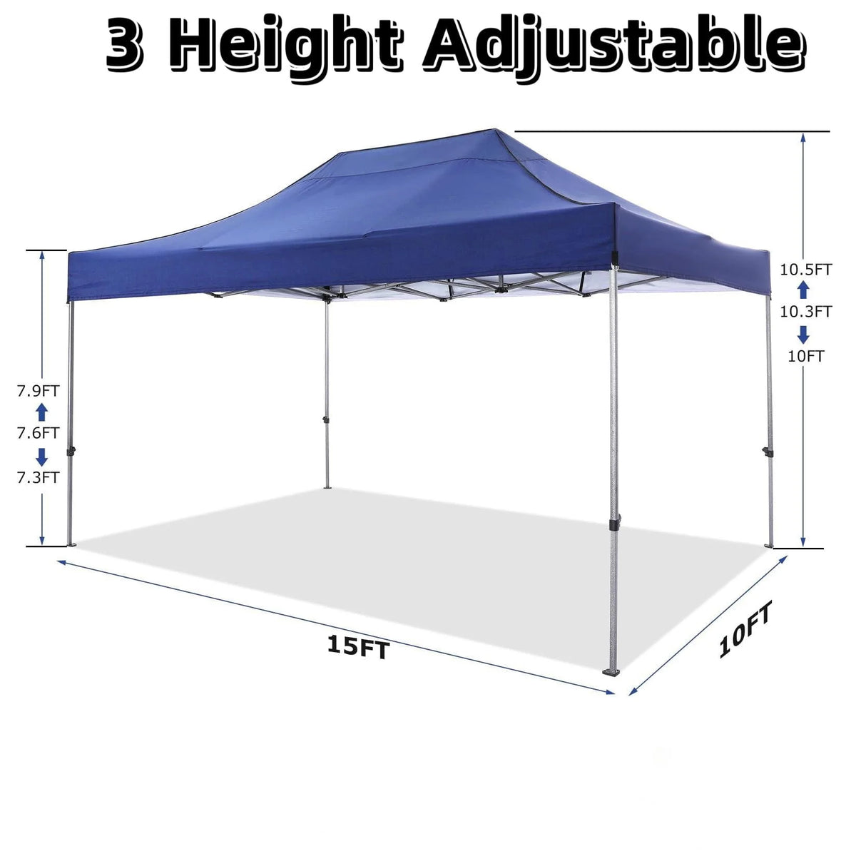 COBIZI 10x15 Heavy Duty Pop up Canopy Tent with 4 Sidewalls,Outdoor Waterproof Canopy Tent Event Shelter for Parties, Commercial-Series, Blue