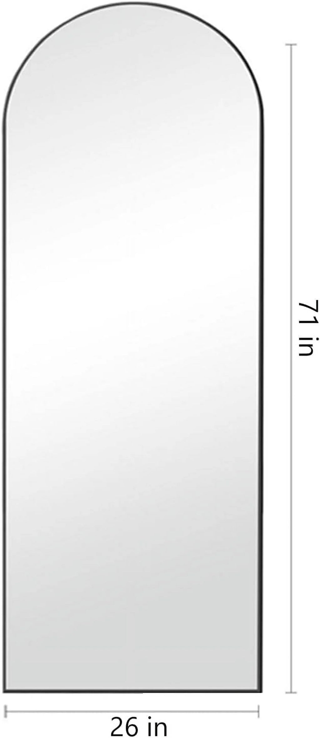 Arched Full Length Mirror, 71"x26" Large Floor Standing Body Mirror with Stand, Gold