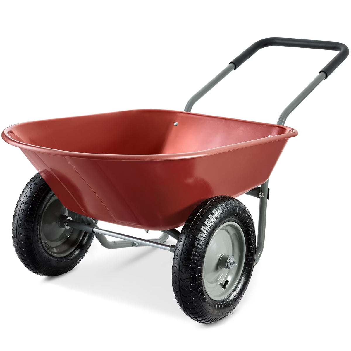 Best Choice Products Dual-Wheel Home Wheelbarrow Yard Garden Cart for Lawn, Construction - Green