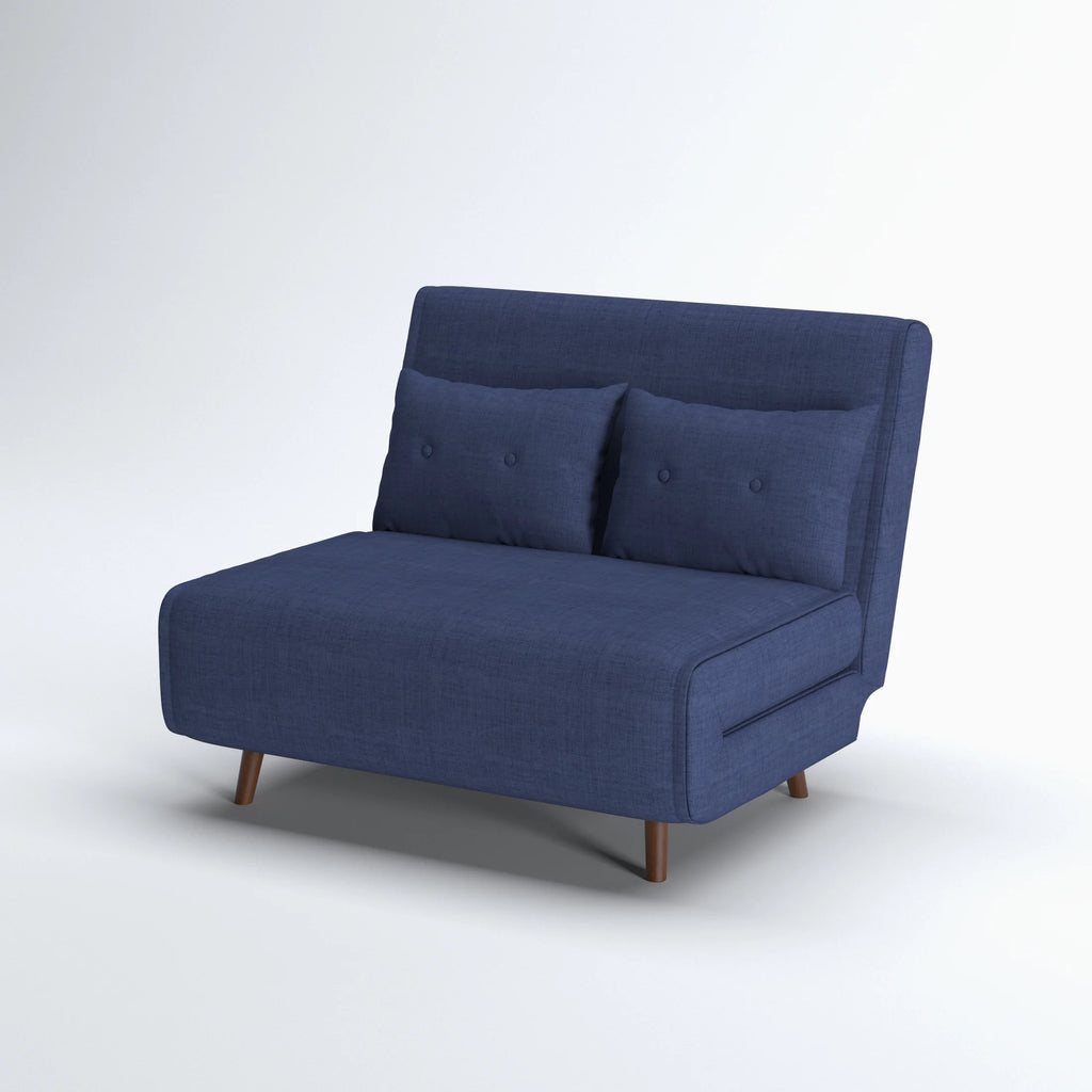 A&D Home Haru 40" Convertible Futon Chair, Linen Beige