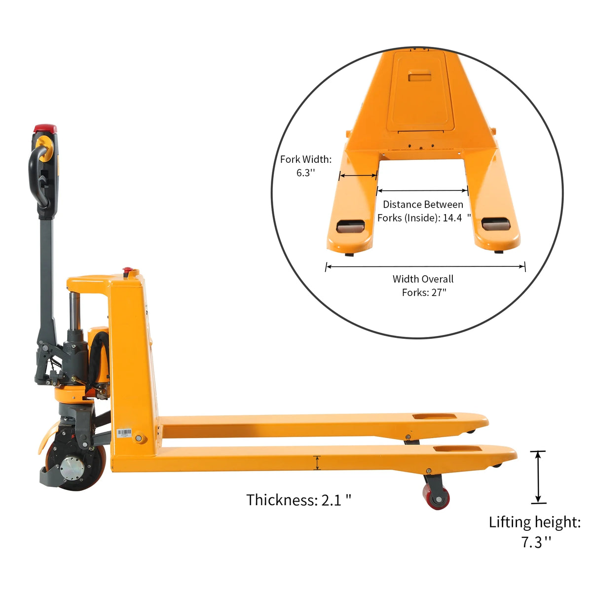 APOLLOLIFT Electric Pallet Truck W/ 24V/20AH Lithium Battery 3300lb 48x27" Fork Walkie Pallet Jack