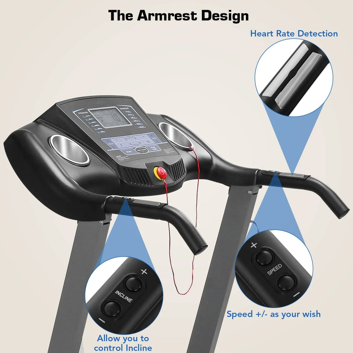 Treadmill with Incline Folding with 12 Level Automatic Incline 2.5hp Power 8.5mhp Speed Running Machine 15 Preset Training Program Electric Treadmill for Home Use