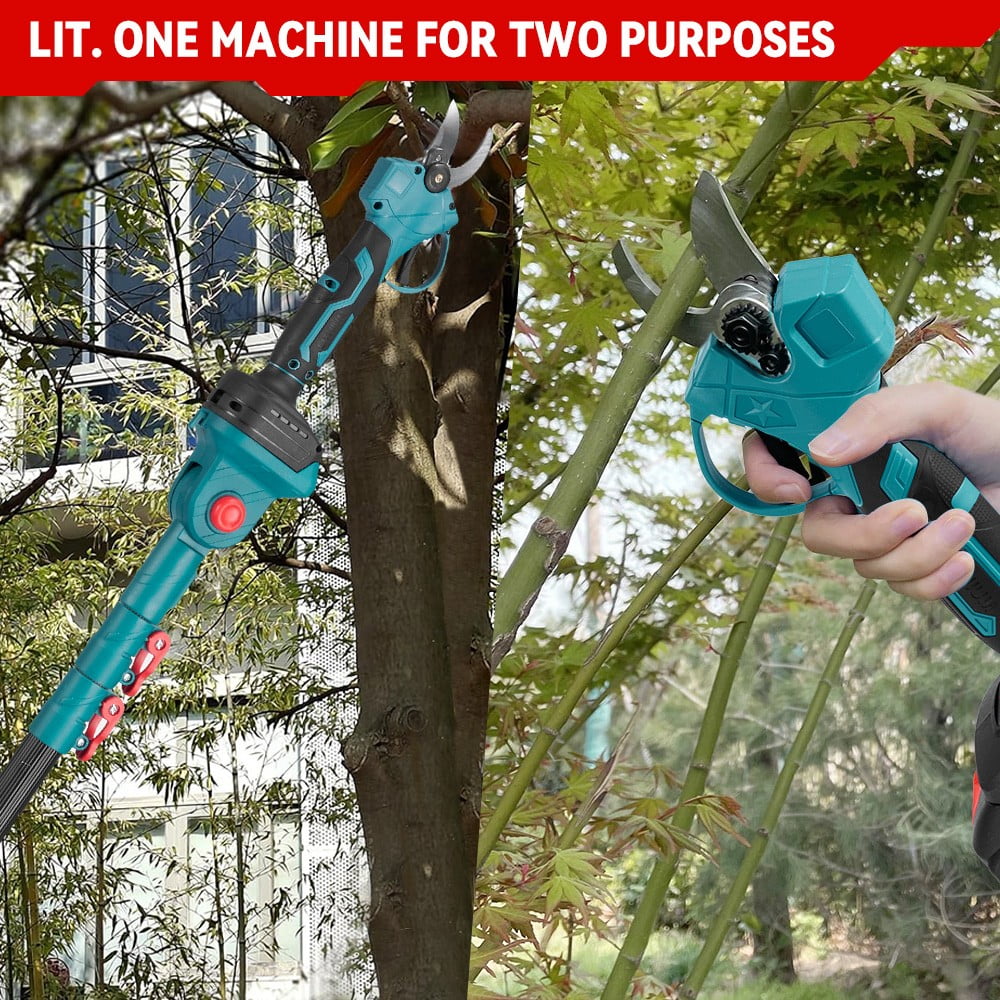 3-in-1 Brushless 6" Pole Chainsaw & Electric Pruning Shears Cordless Pole Saw