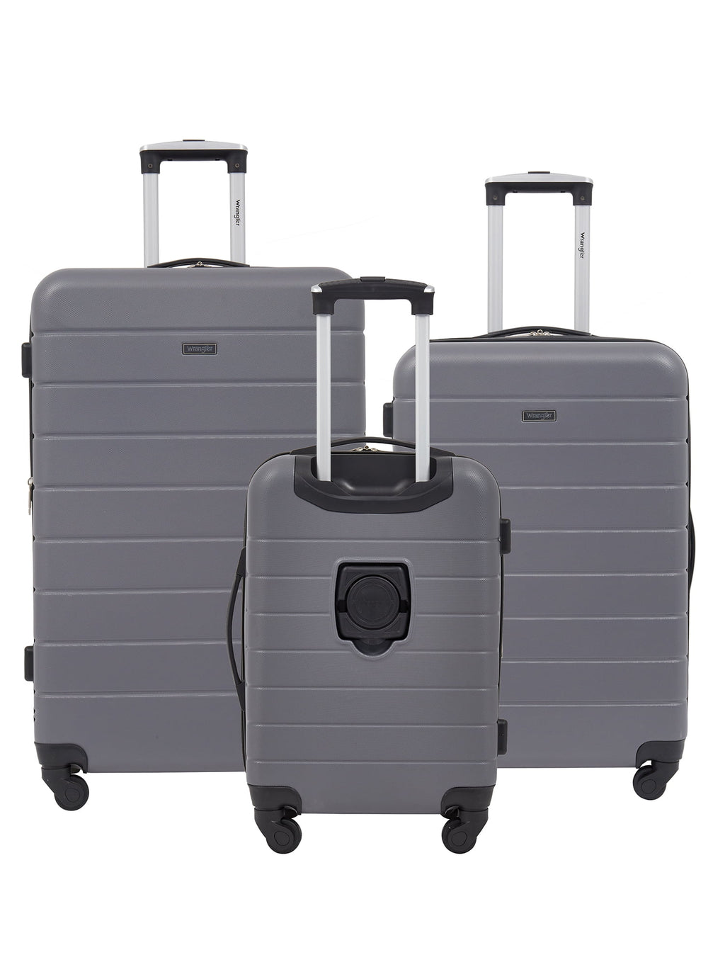 Wrangler 3 Piece Luggage Set with Cup Holder and USB Port, Olive Green