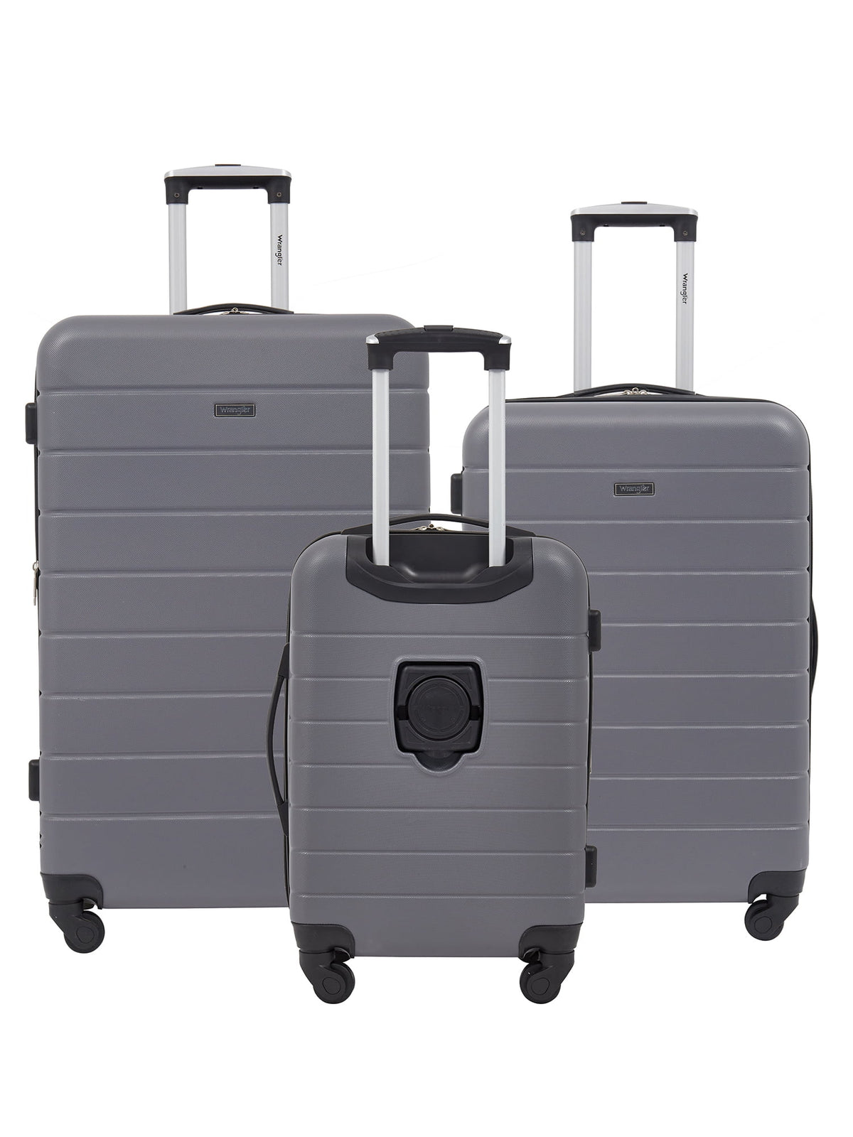 Wrangler 3 Piece Luggage Set with Cup Holder and USB Port, Olive Green