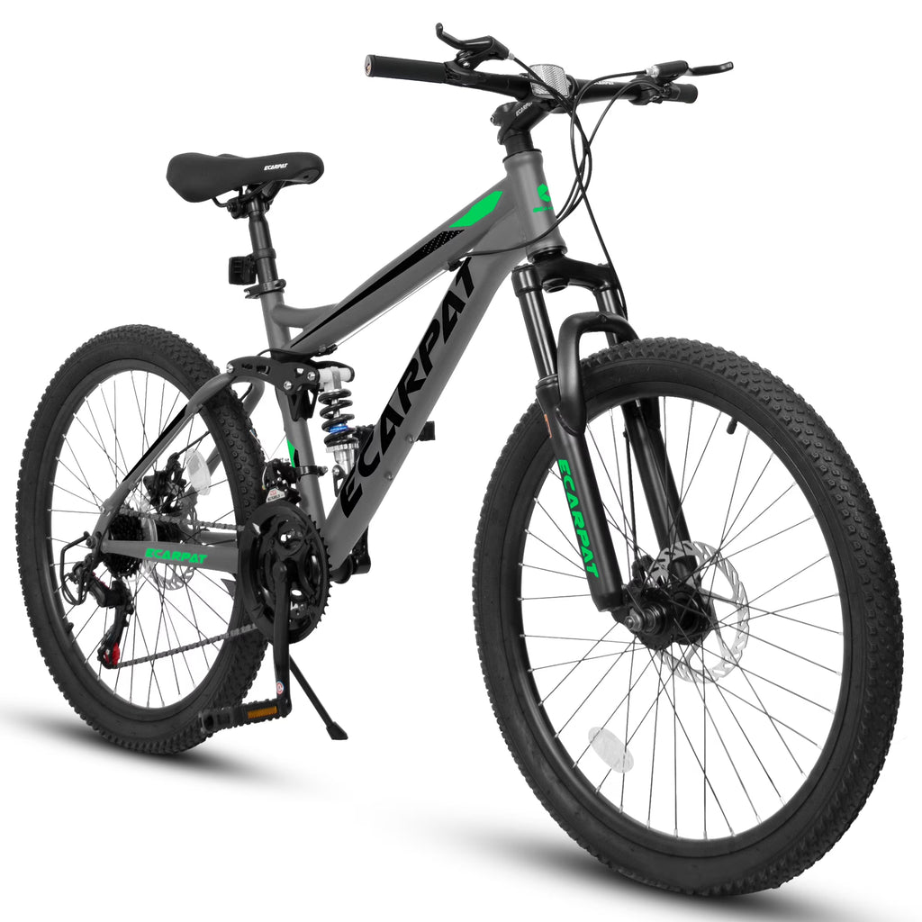 Aukfa 26" Mountain Bikes, 21-Speed Full Suspension Men Women Trail City Mountain Bike,Blue