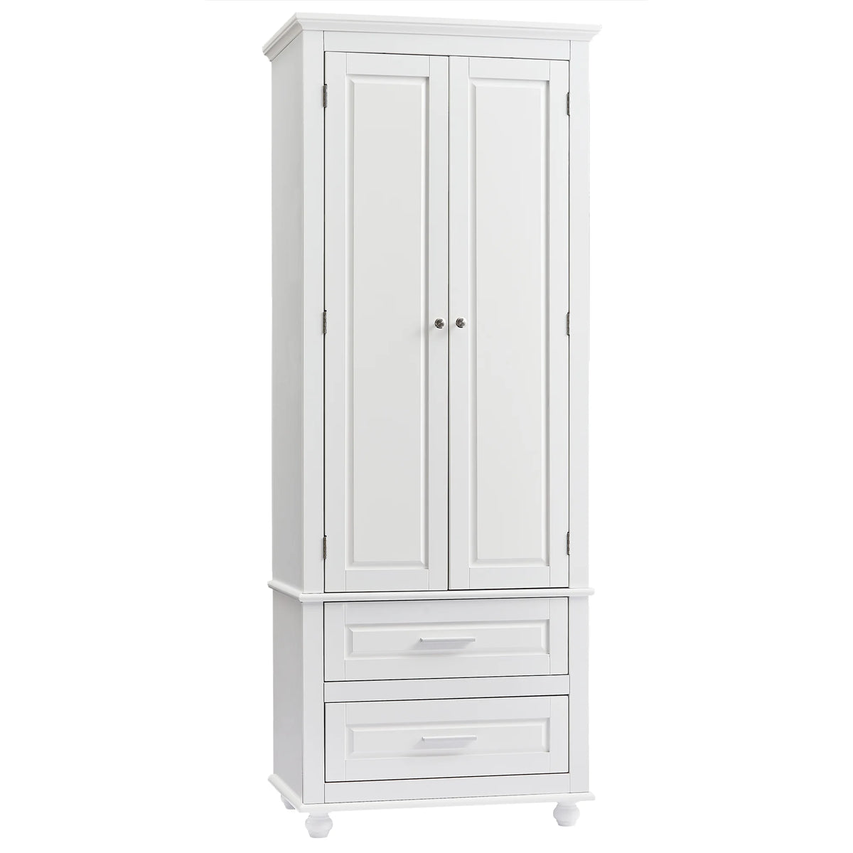 Bellemave White Tall Storage Cabinet with Adjustable Shelf Bathroom Cabinet with 1 Drawer and Storage Rack Large Freestanding Wood Cabinet Storage Organizer Floor Cabinet, White