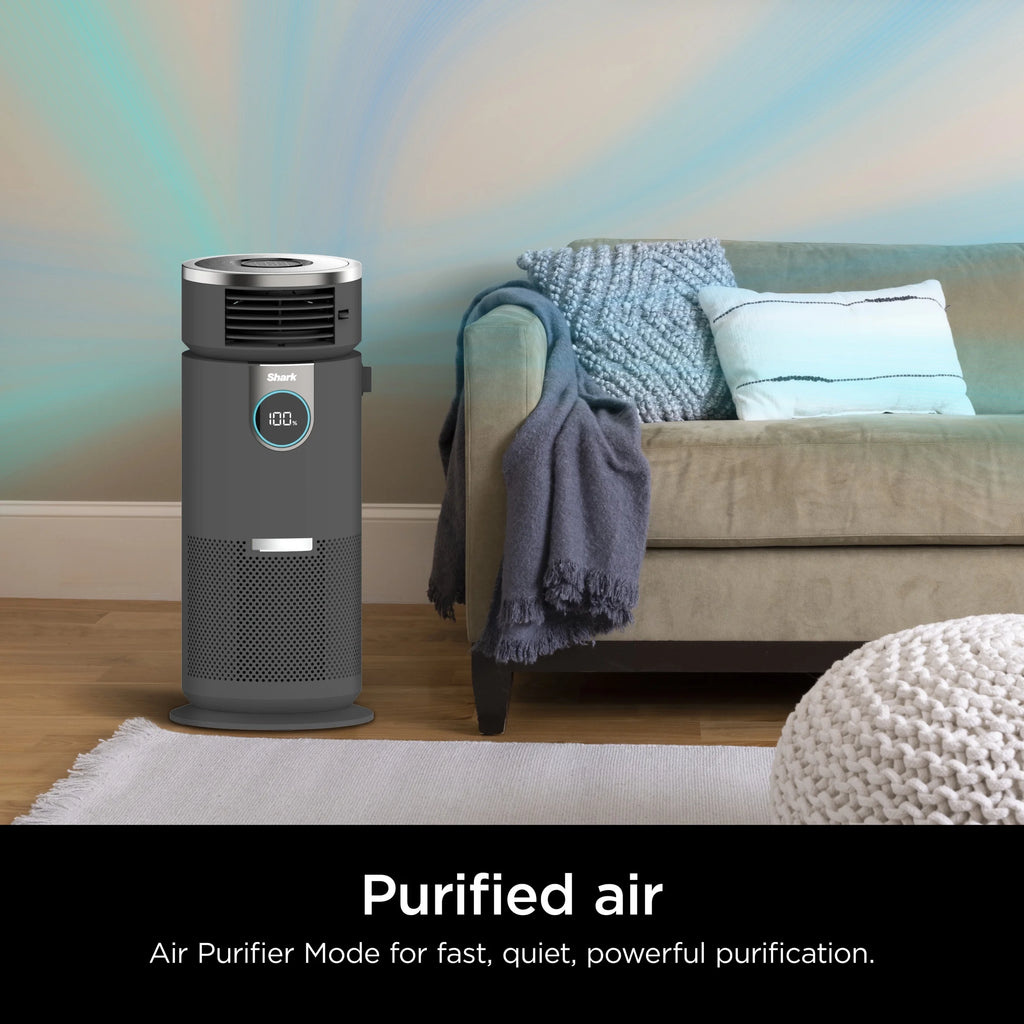 Open Box Shark - 3-in-1 Air Purifier, Heater & Fan with NanoSeal HEPA, Cleansense IQ, Odor Lock, for 500 Sq. Ft - Grey HC452