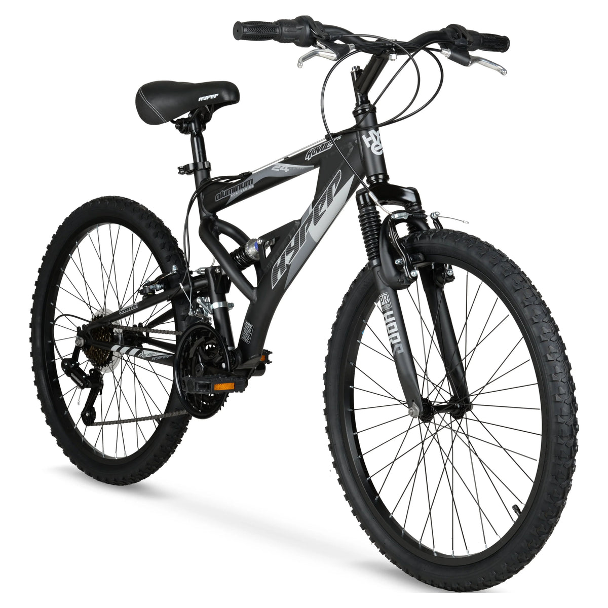 24" Hyper Bicycles Havoc Mountain Bike, Youth/Adult, Recommended Ages 10-14 Years Old, Black