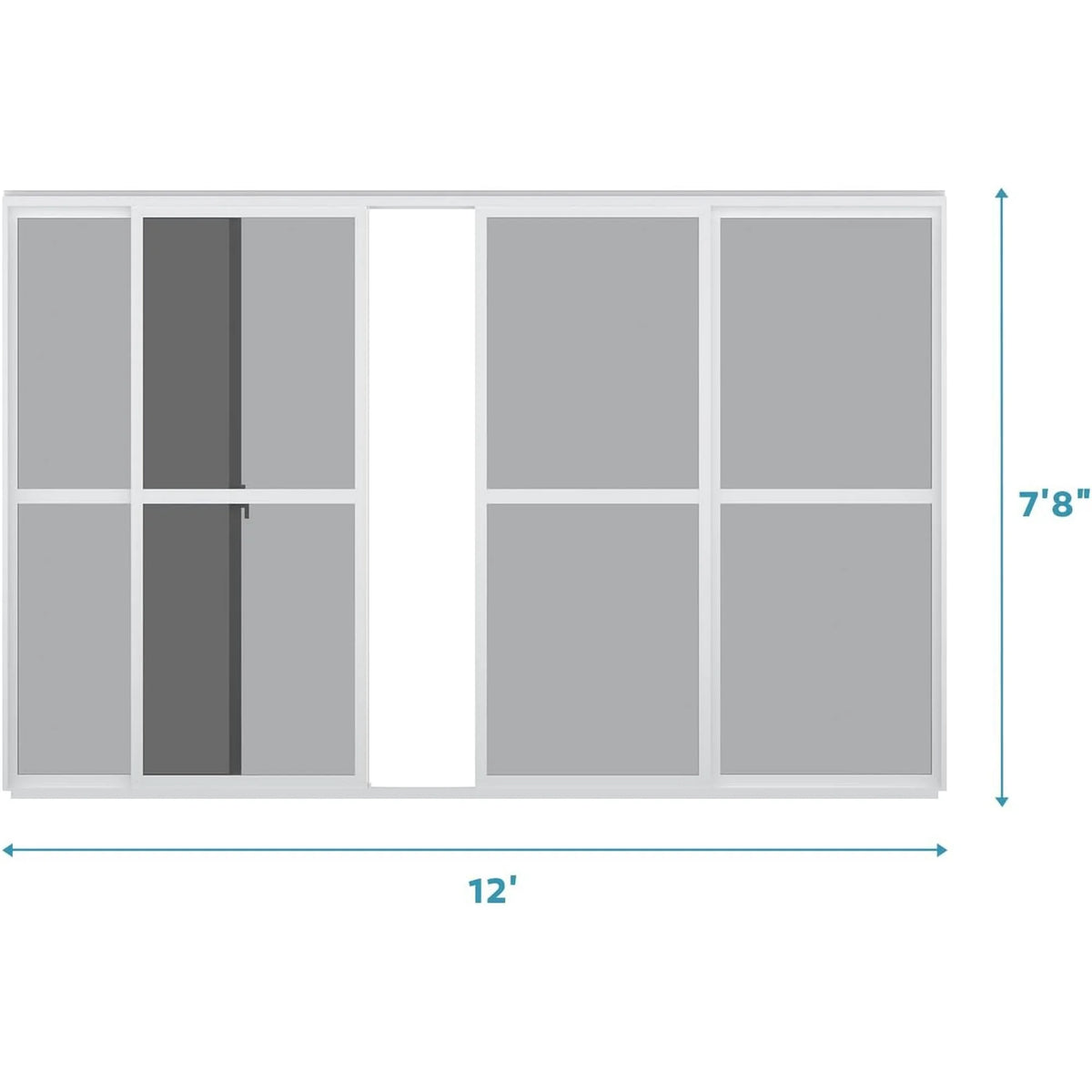 Mirador 111S Outdoor Pergola Aluminum Sliding Louver Door 13' Side, 4 Panels, Dark Grey(Not Pergola)