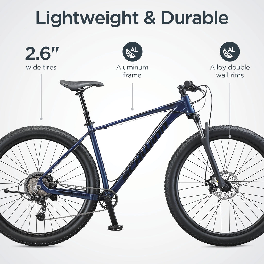 Schwinn Axum DP 29 inch Mens Mountain Bike, 17 inch Frame Adult Bicycle, Blue