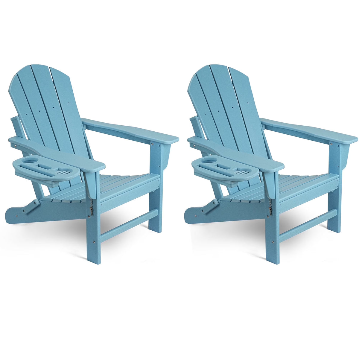 FOOWIN HDPE Plastic Adirondack Chairs Set of 4, Black