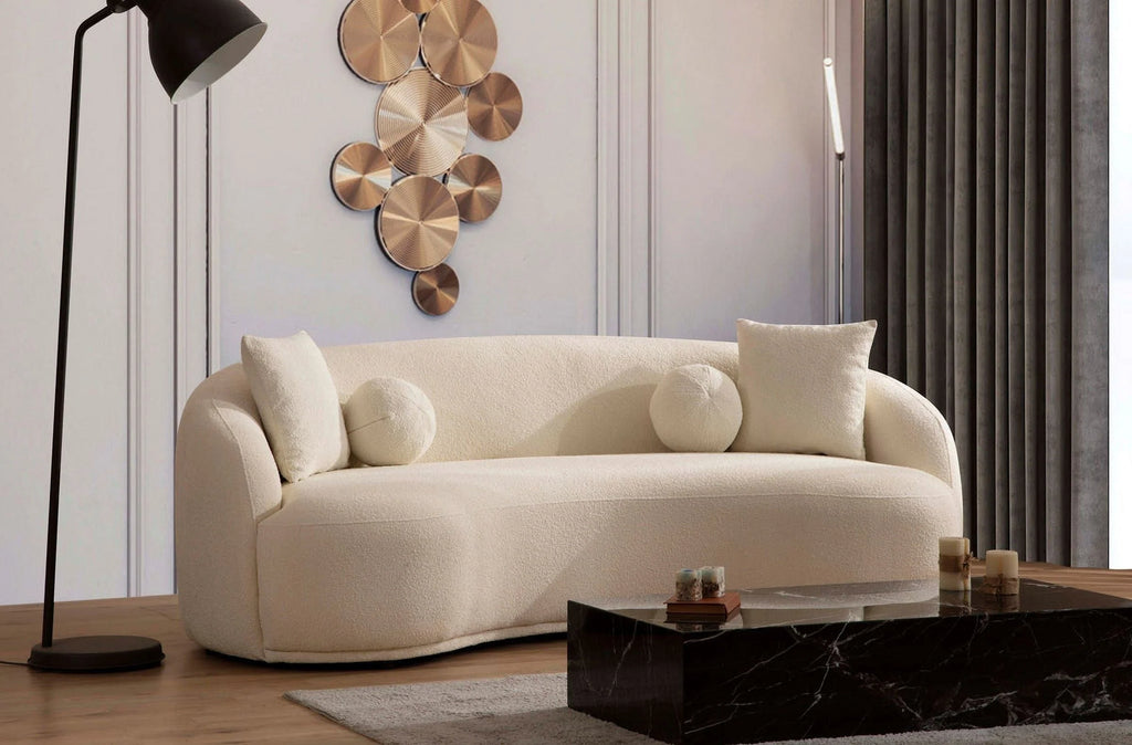 Bonita Ivory Boucle Indoor Sofa by Nova Furniture