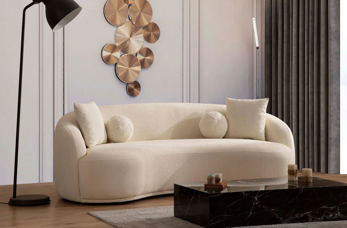 Bonita Ivory Boucle Indoor Sofa by Nova Furniture