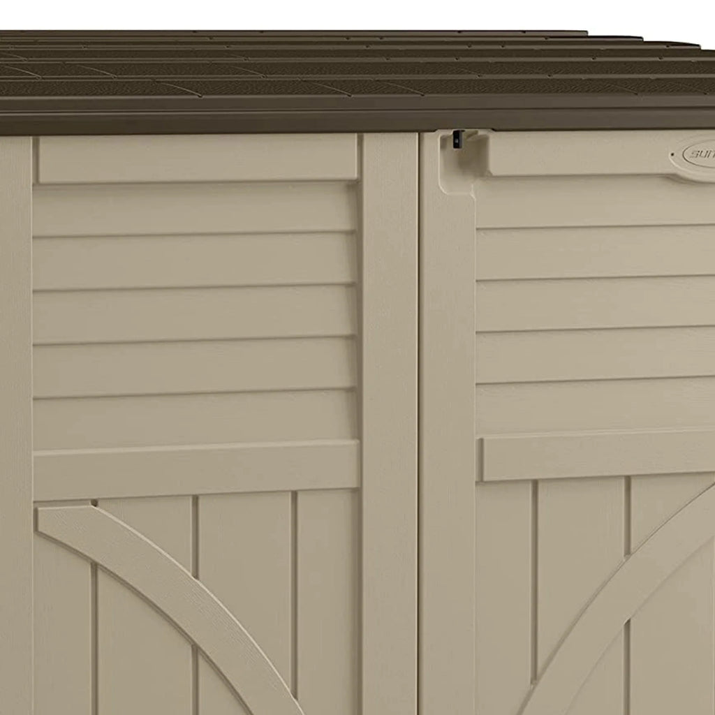 Suncast 34 Cubic ft Horizontal Compact Outdoor Storage Shed, Sand