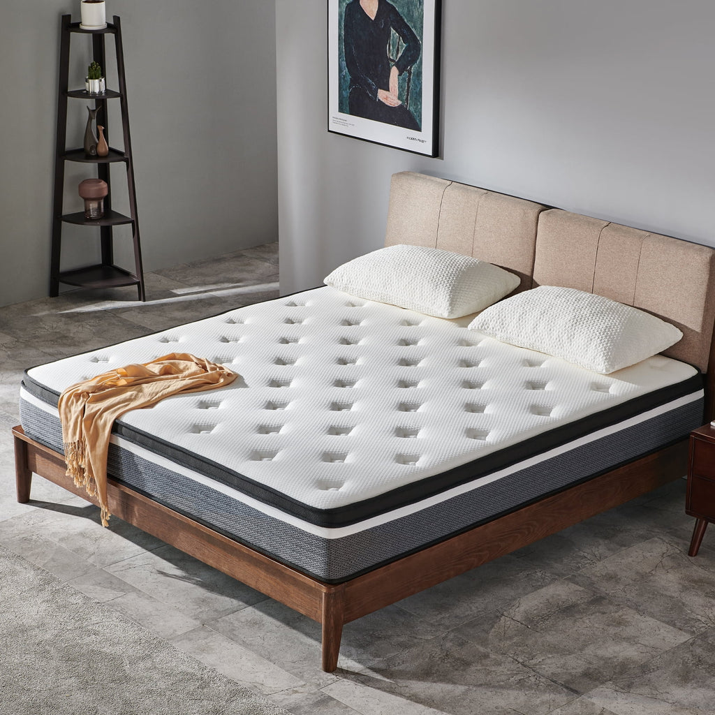 Queen Mattress, JIAVA 12" Medium Memory Foam & Spring Hybrid Mattress, Support for Adult