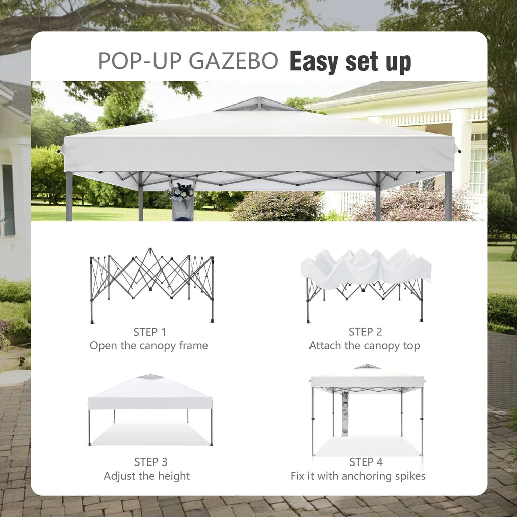Alpha Joy 10x10ft Pop-up Canopy Instant Outdoor Canopy Tent Portable Straight Leg Shelter with Roller Bag for Outside, Flag