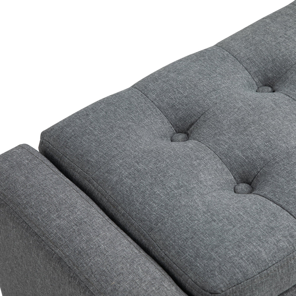 HOMCOM Linen Storage Ottoman Bench Storage Chest Tufted Ottoman Cube with Flipping Top