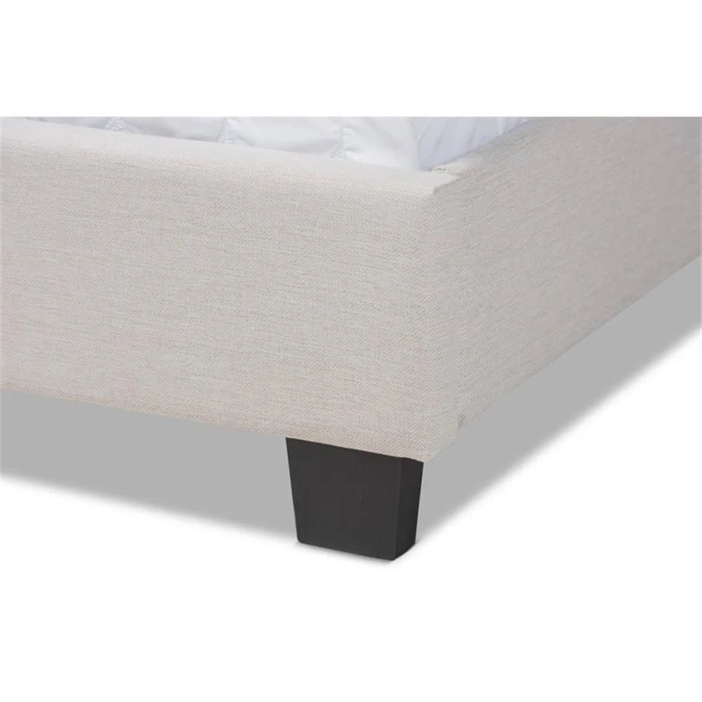 Bowery Hill Modern Fabric Upholstered Full Size Bed in Dark Gray